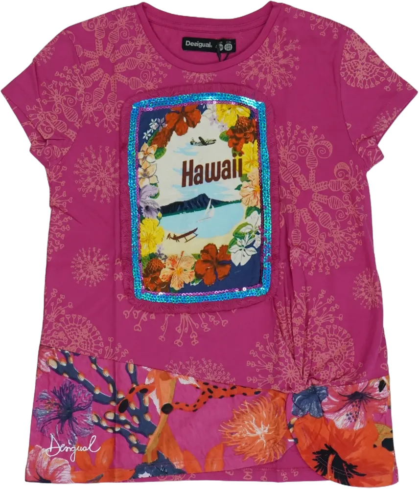 Rózsaszín Desigual Póló EU 116 / UK 6 év / US 6 év/S