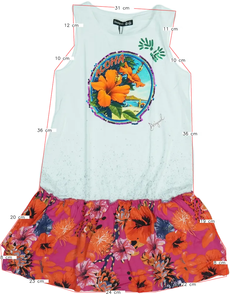 Fehér Desigual Ruha EU 164 / UK 14 év / US 14 év/XL