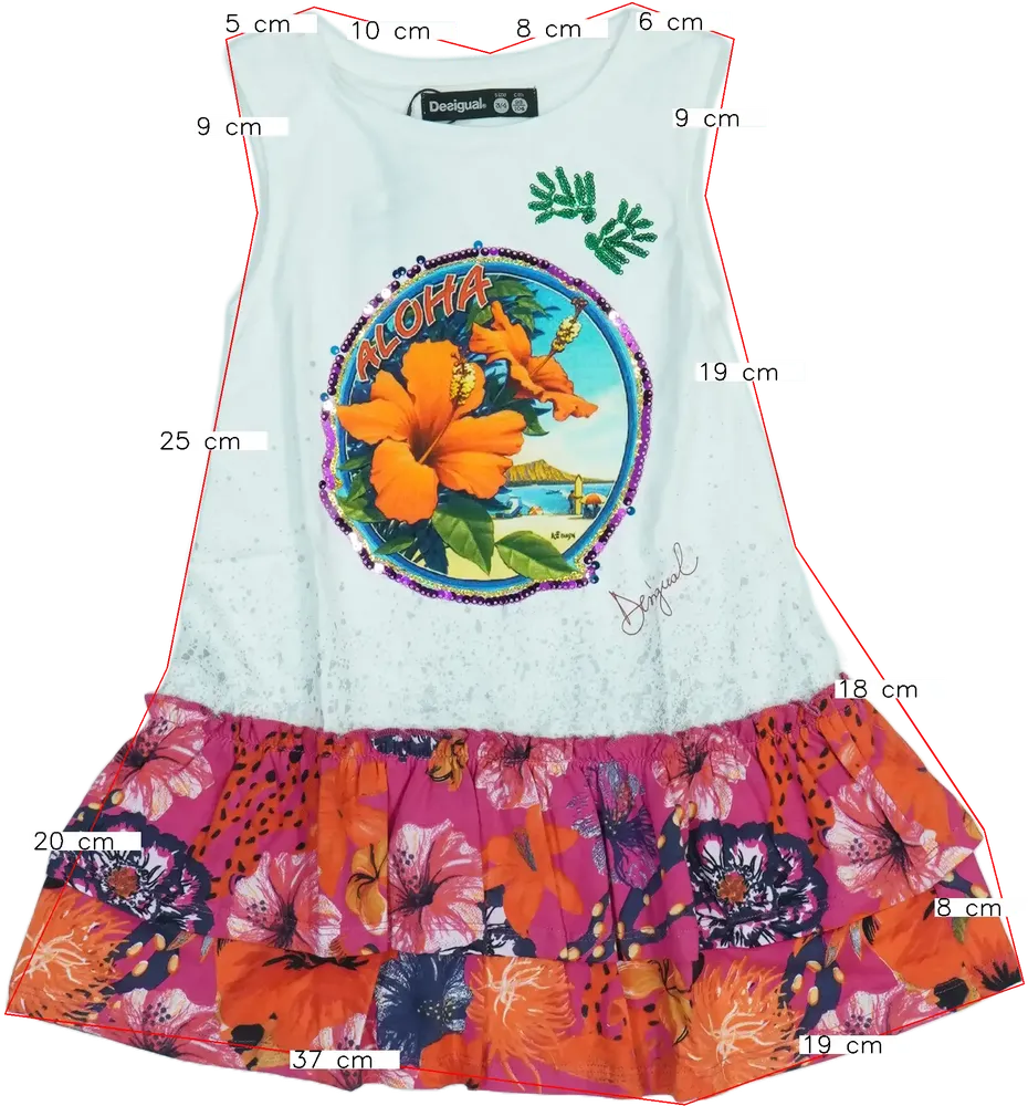 Fehér Desigual Ruha EU 104 / UK 4 év / US 4T/XS
