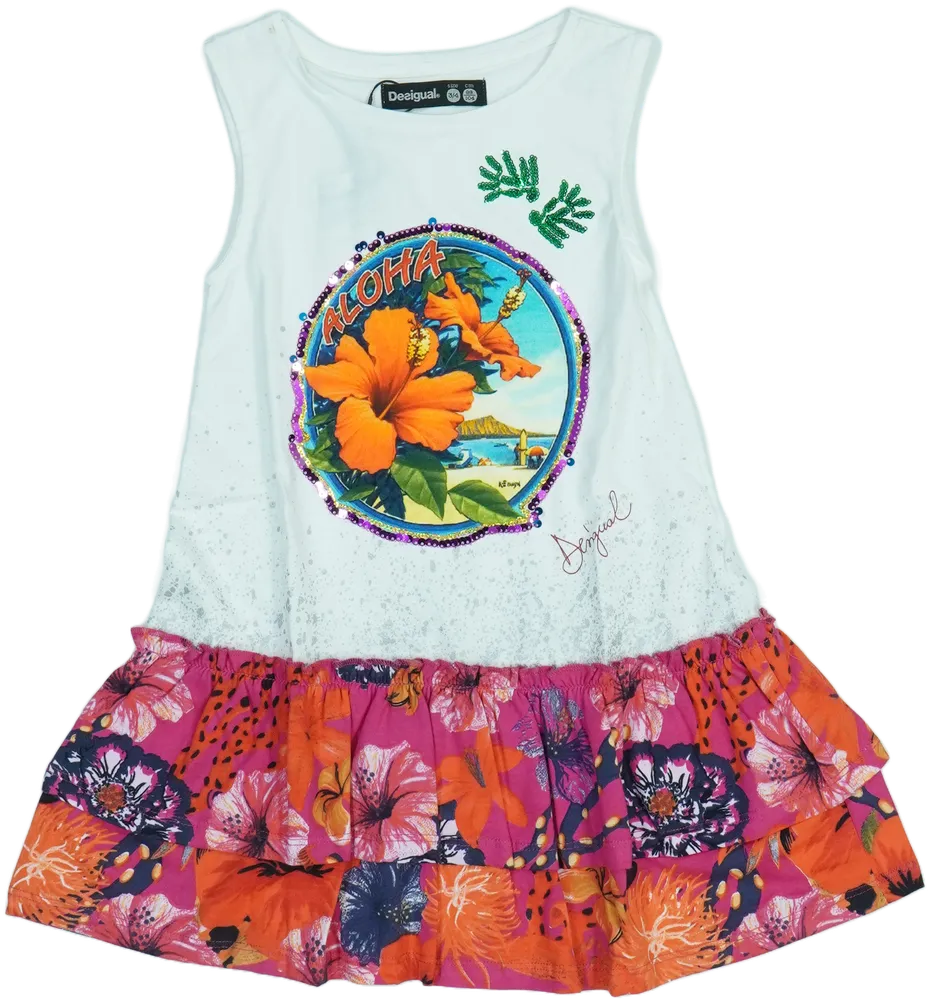 Fehér Desigual Ruha EU 104 / UK 4 év / US 4T/XS