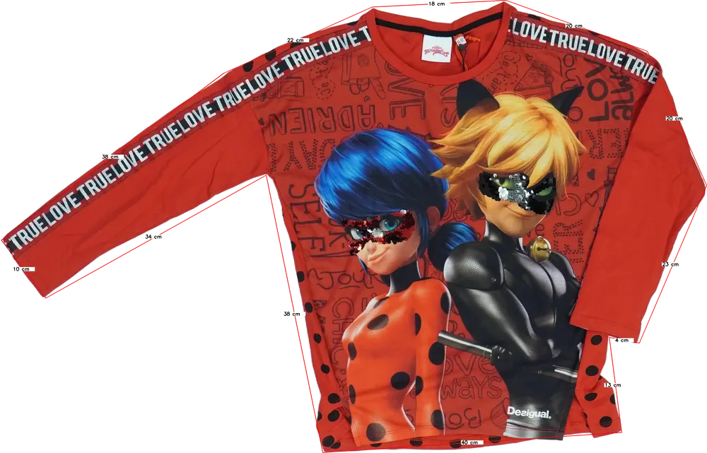 Piros Desigual Hosszú ujjú felső EU 152 / UK 12 év / US 12 év/L