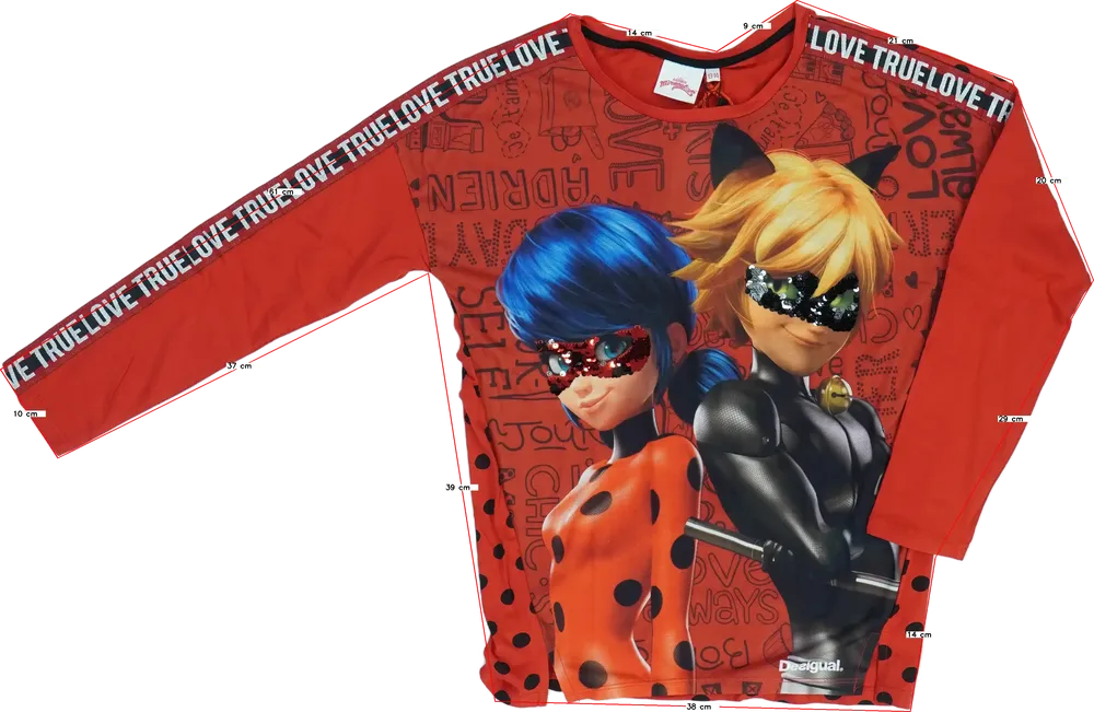 Piros Desigual Hosszú ujjú felső EU 164 / UK 14 év / US 14 év/XL