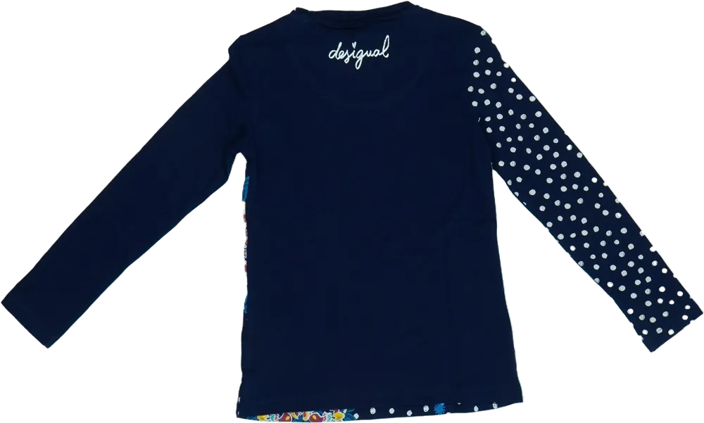 Kék Desigual Hosszú ujjú felső EU 128 / UK 8 év / US 8 év/M