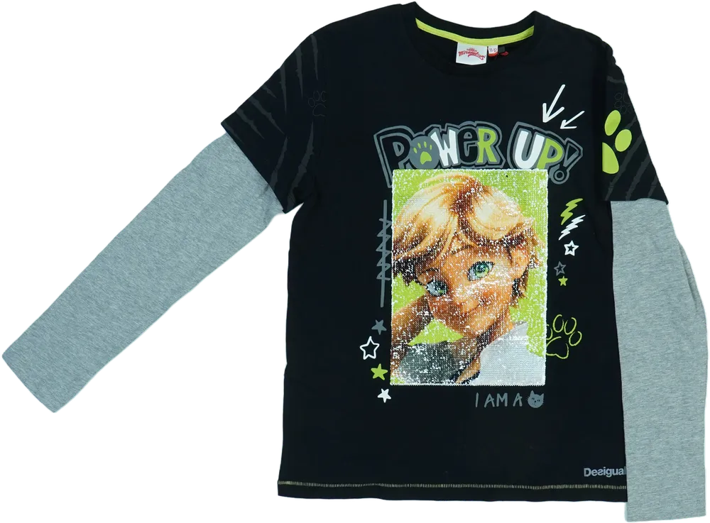 Fekete Desigual Hosszú ujjú felső EU 152 / UK 12 év / US 12 év/L