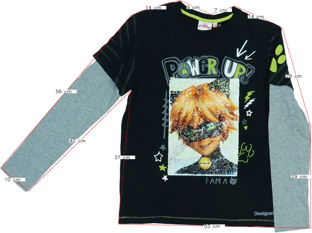 Fekete Desigual Hosszú ujjú felső EU 152 / UK 12 év / US 12 év/L