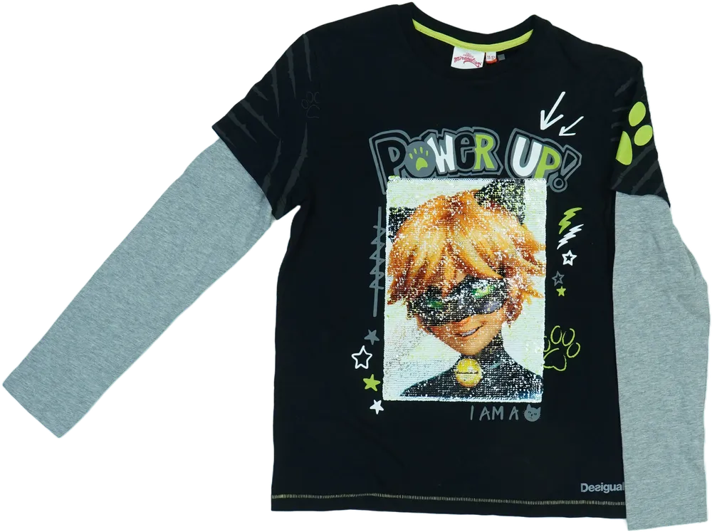 Fekete Desigual Hosszú ujjú felső EU 152 / UK 12 év / US 12 év/L