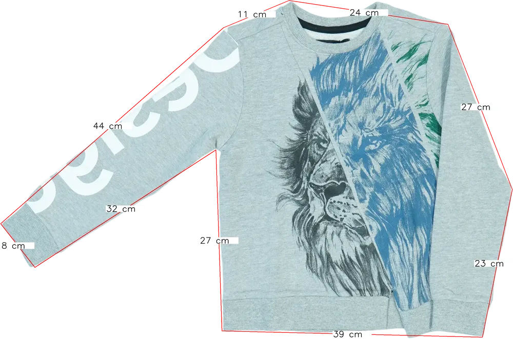 Szürke Desigual Pulóver EU 116 / UK 6 év / US 6 év/S