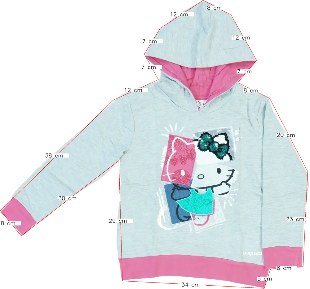 Szürke Desigual Kapucnis pulóver EU 116 / UK 6 év / US 6 év/S