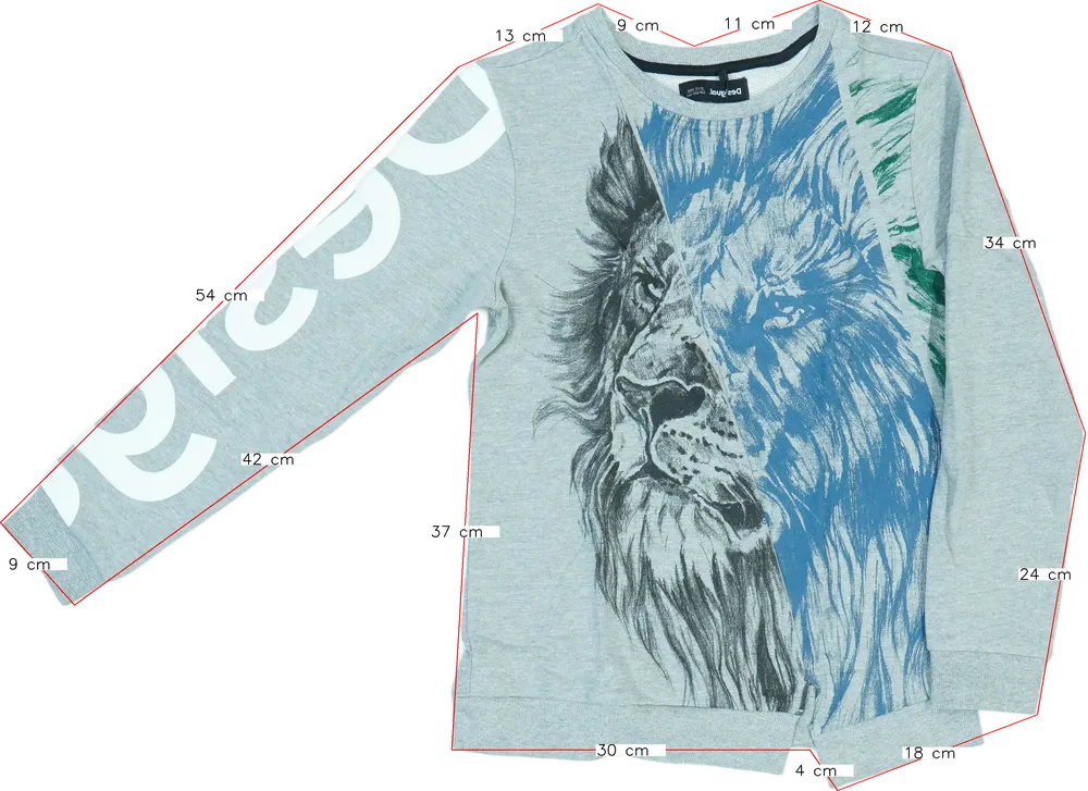 Szürke Desigual Pulóver EU 152 / UK 12 év / US 12 év/L