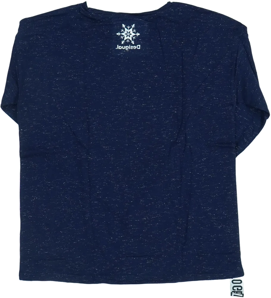 Kék Desigual Hosszú ujjú felső EU 164 / UK 14 év / US 14 év/XL