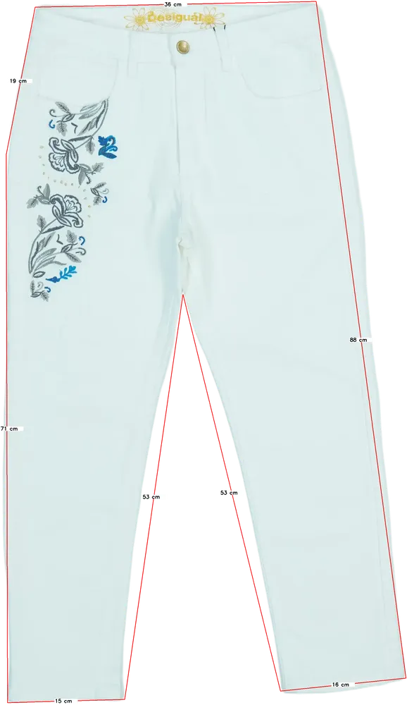 Fehér Desigual Farmernadrág EU 24