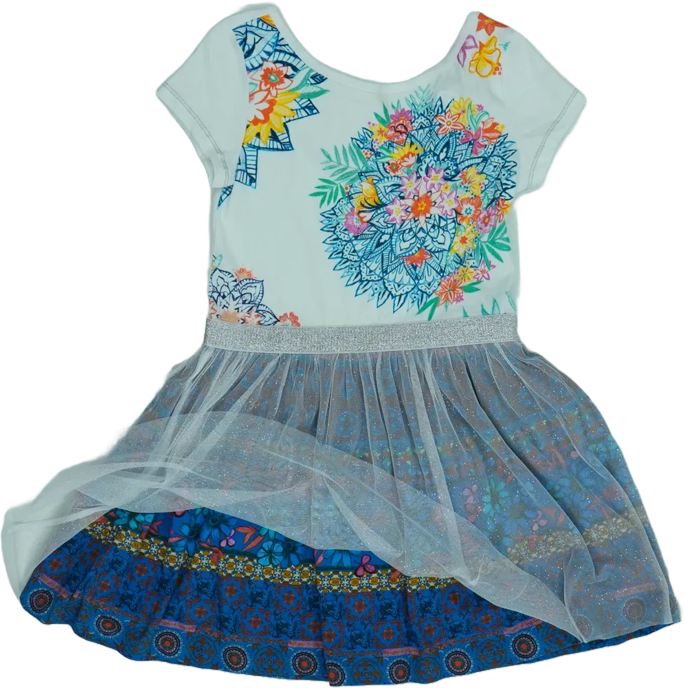 Fehér Desigual Ruha EU 128 / UK 8 év / US 8 év/M