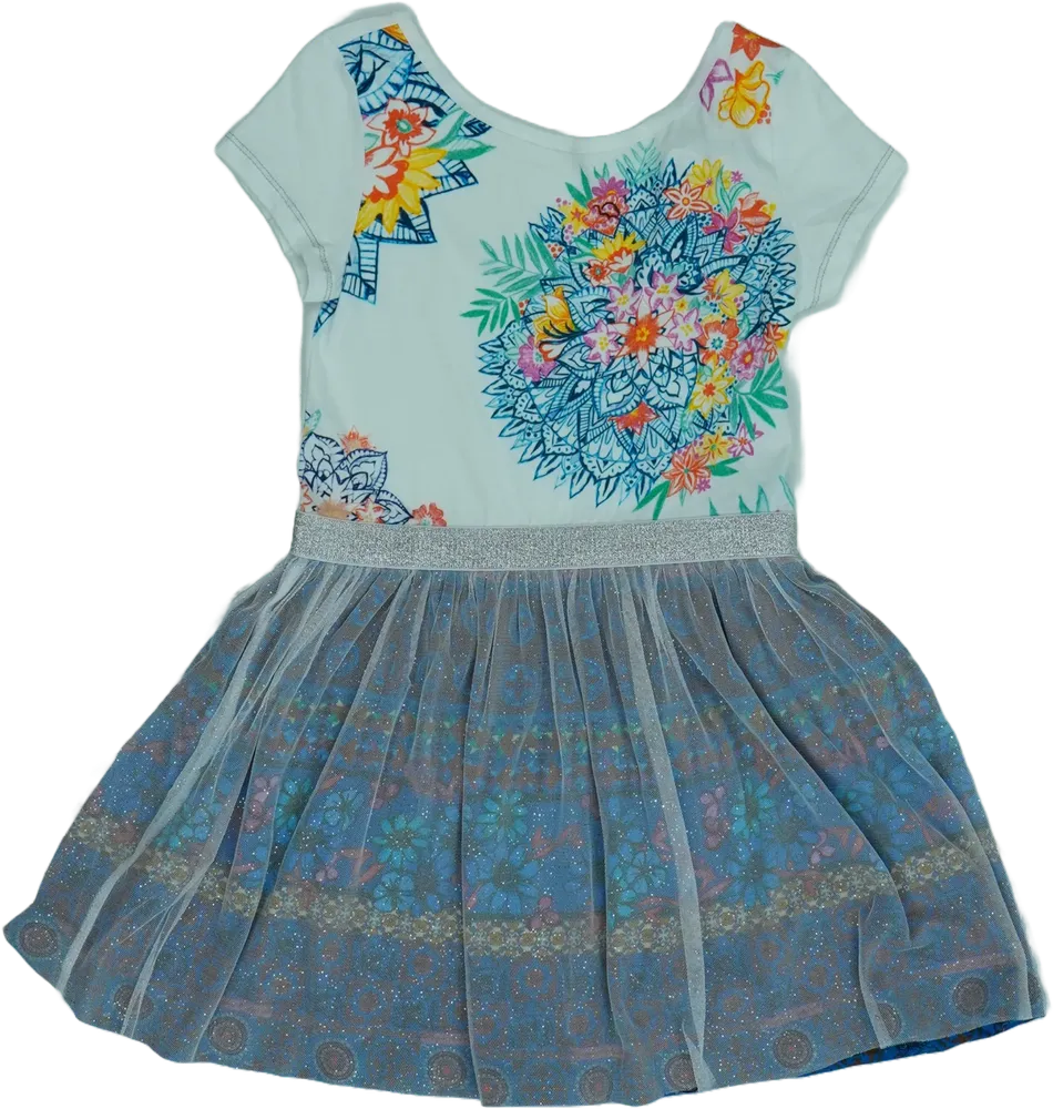 Fehér Desigual Ruha EU 128 / UK 8 év / US 8 év/M