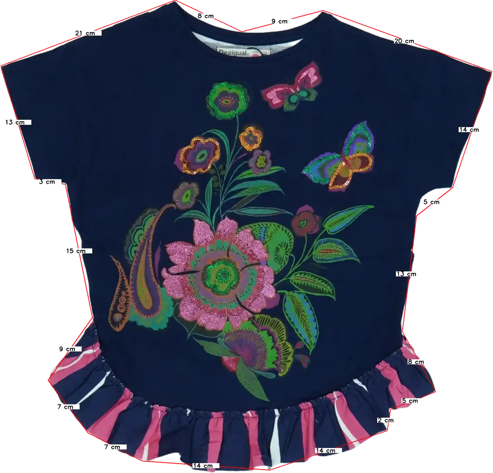 Kék Desigual Póló EU 128 / UK 8 év / US 8 év/M