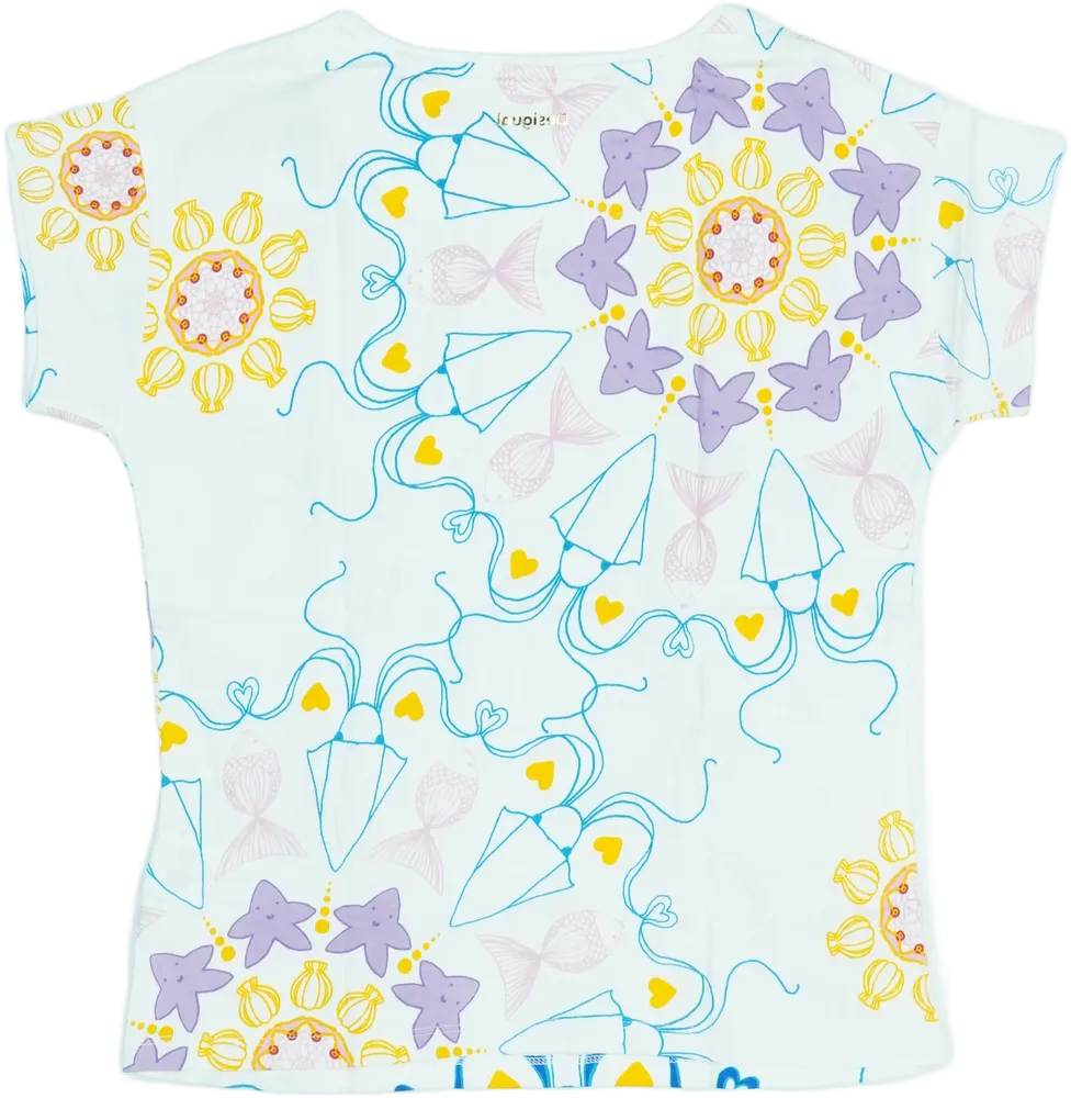 Fehér Desigual Póló EU 140 / UK 10 év / US 10 év/L