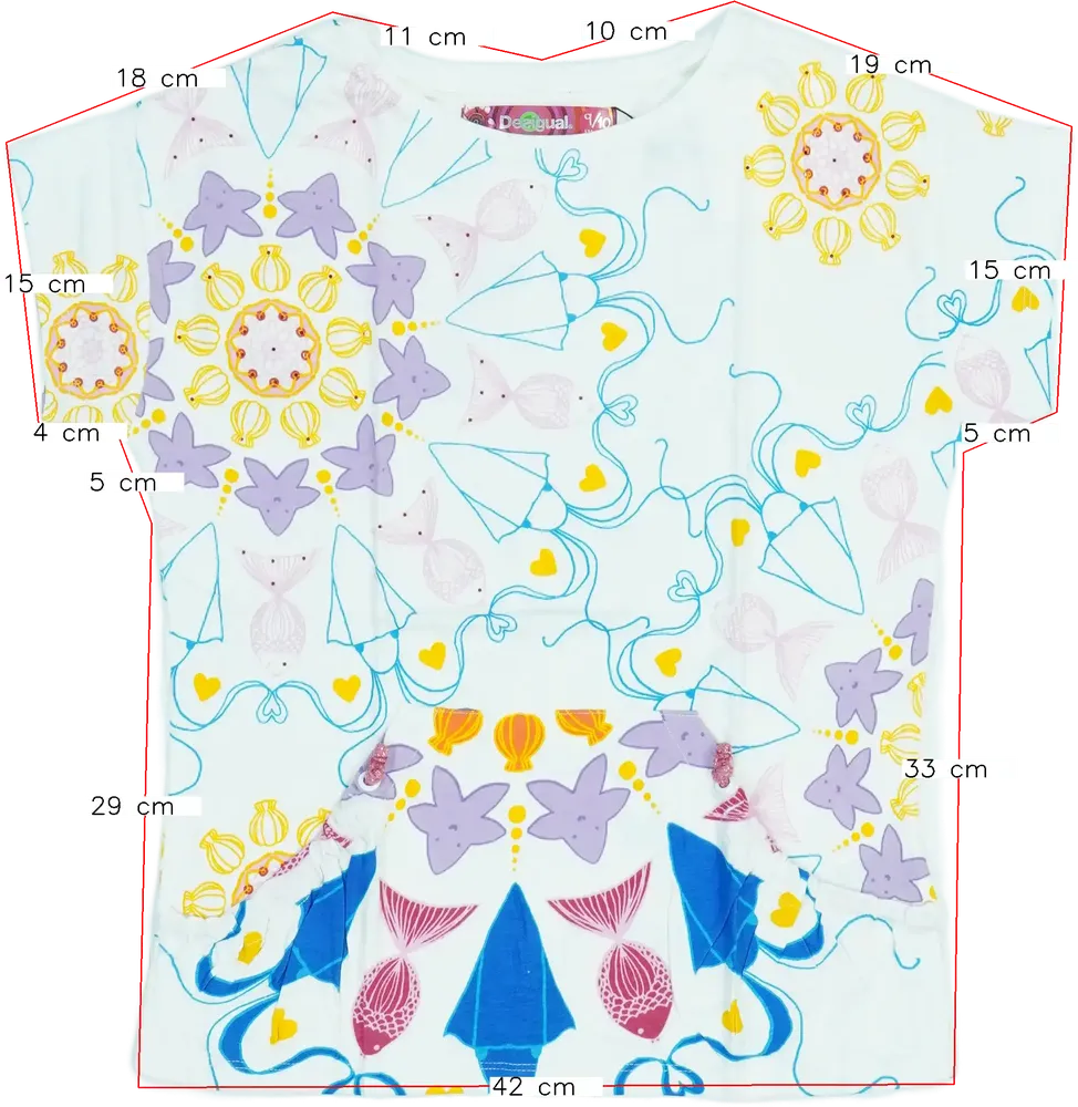 Fehér Desigual Póló EU 140 / UK 10 év / US 10 év/L