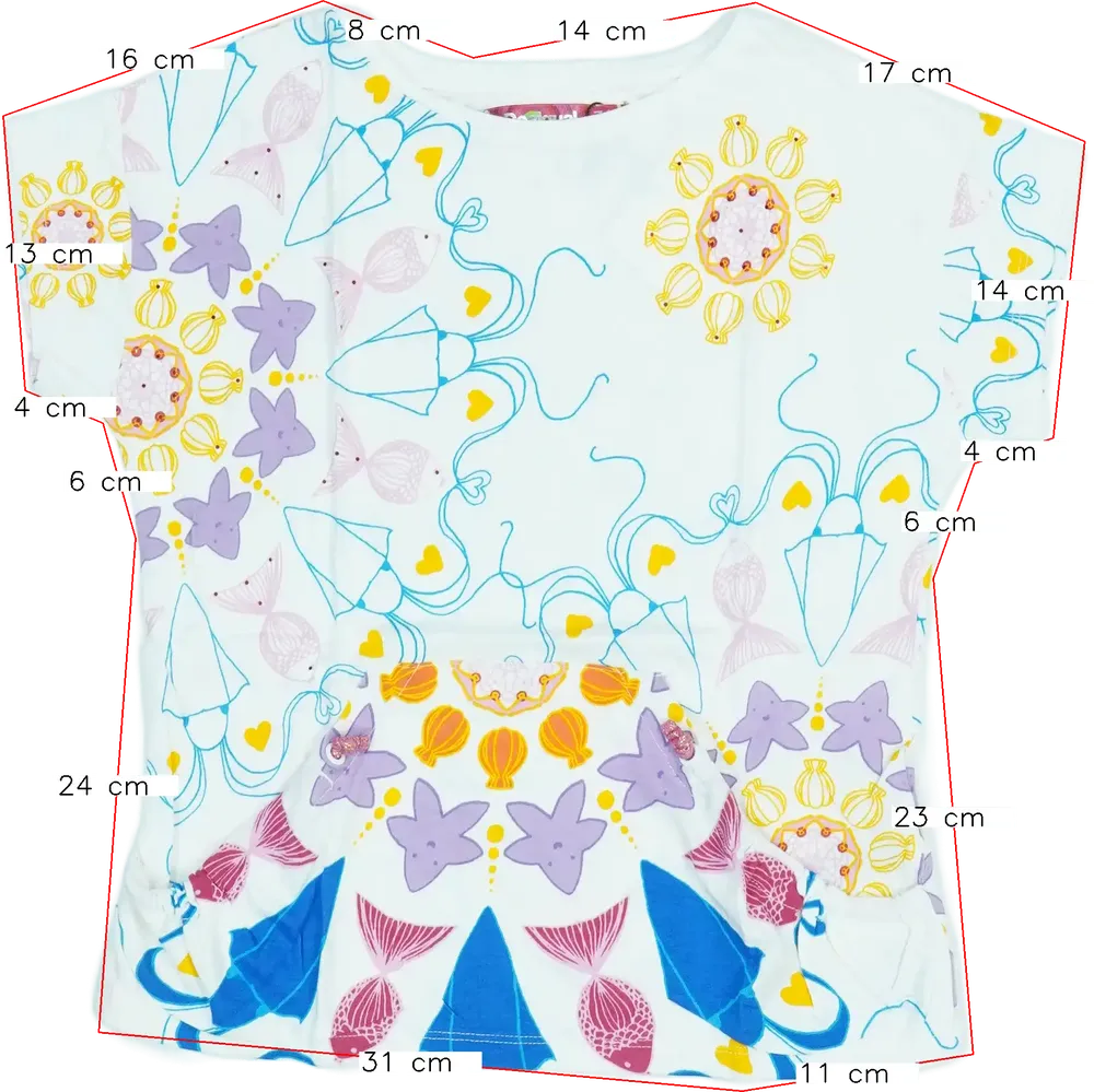 Fehér Desigual Póló EU 128 / UK 8 év / US 8 év/M