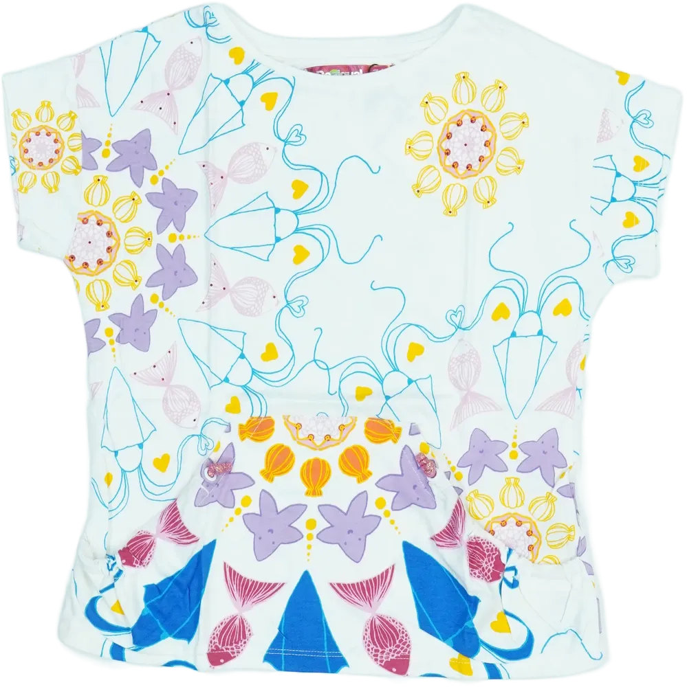 Fehér Desigual Póló EU 128 / UK 8 év / US 8 év/M