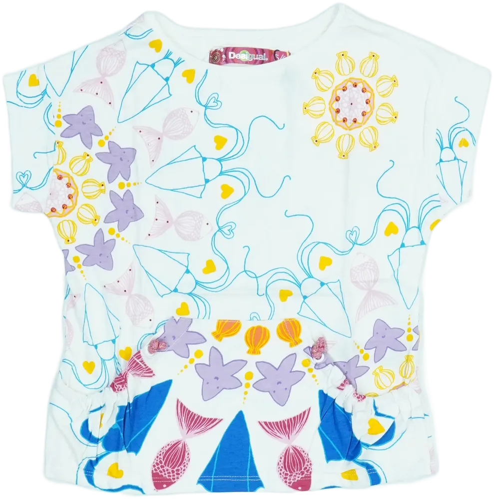 Fehér Desigual Póló EU 116 / UK 6 év / US 6 év/S