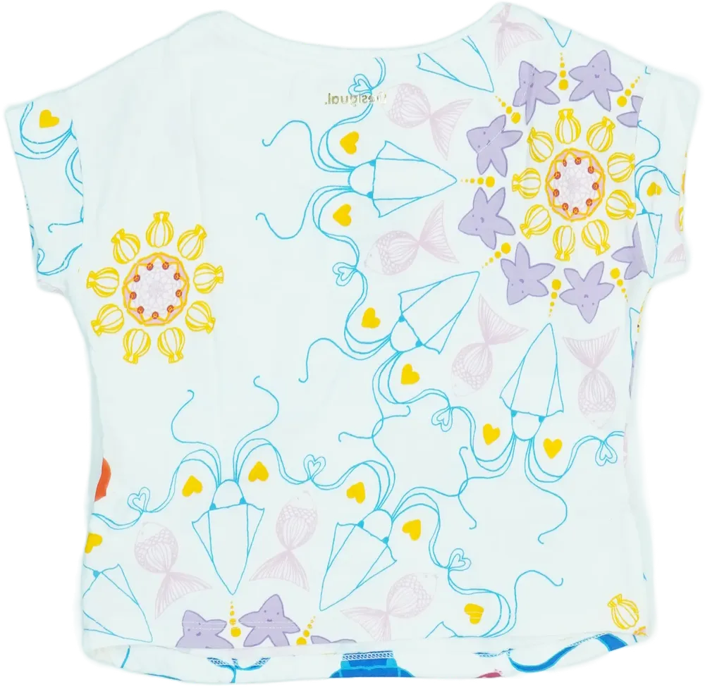 Fehér Desigual Póló EU 104 / UK 4 év / US 4T/XS