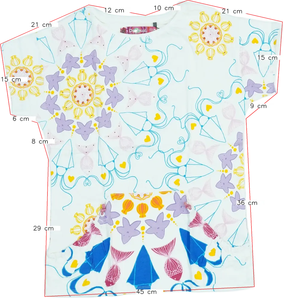 Fehér Desigual Póló EU 152 / UK 12 év / US 12 év/L
