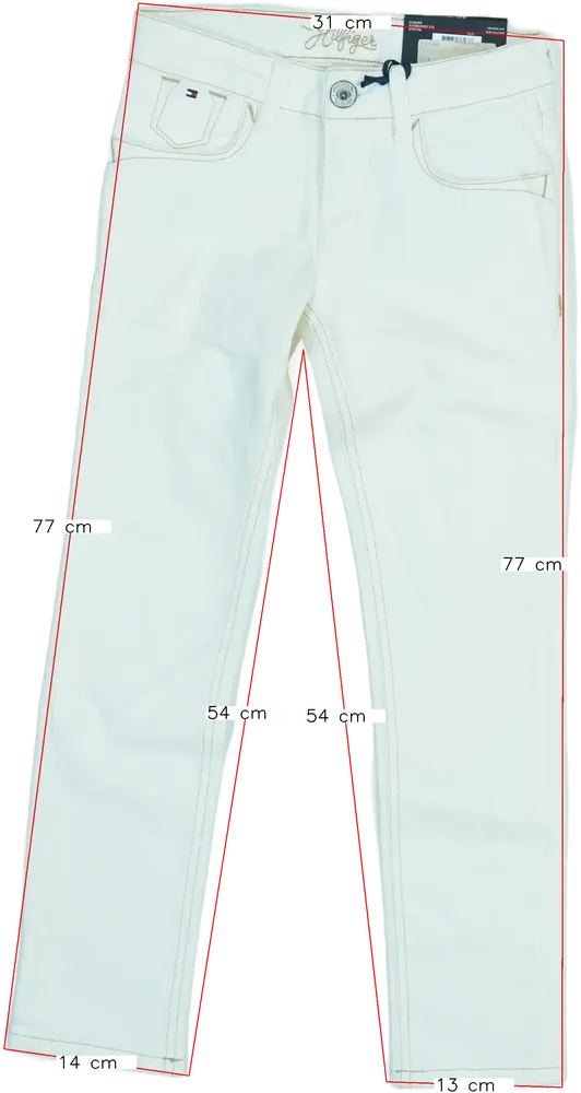 Fehér Tommy Hilfiger Hosszúnadrág EU 128 / UK 8 év / US 8 év/M