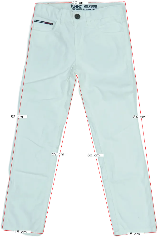 Fehér Tommy Hilfiger Hosszúnadrág EU 128 / UK 8 év / US 8 év/M