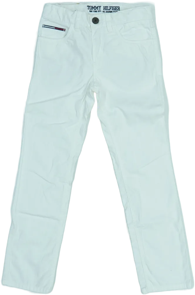 Fehér Tommy Hilfiger Hosszúnadrág EU 128 / UK 8 év / US 8 év/M