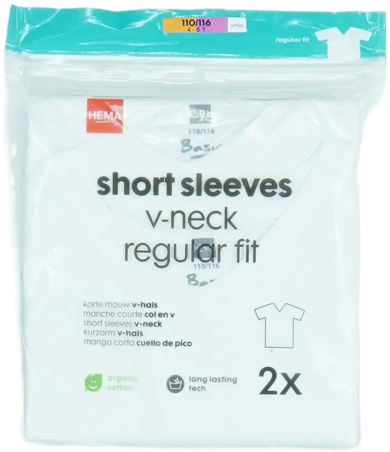 Fehér Hema Csomag - Pólók EU 116 / UK 6 év / US 6 év/S