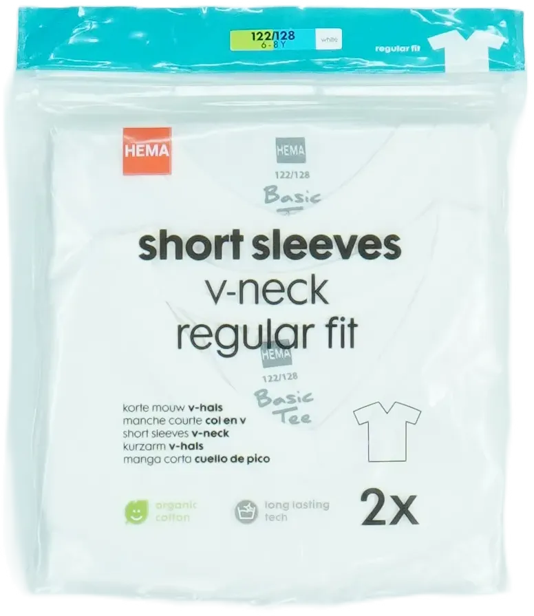 Fehér Hema Csomag - Pólók EU 128 / UK 8 év / US 8 év/M