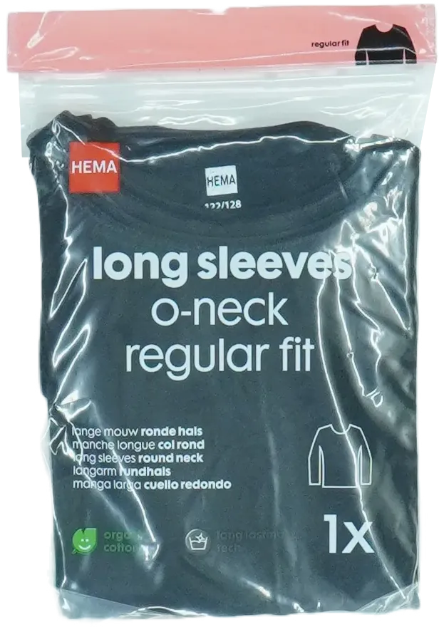 Fekete Hema Hosszú ujjú felső EU 128 / UK 8 év / US 8 év/M