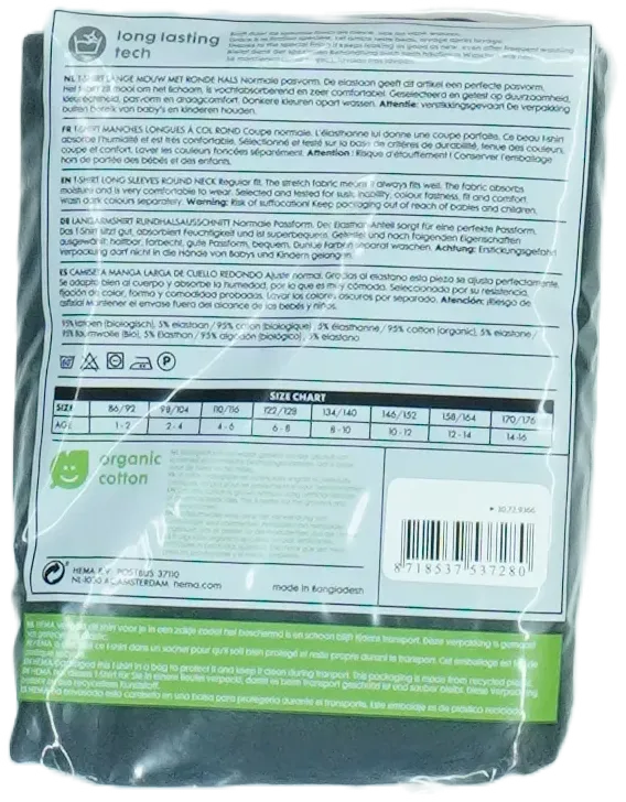 Fekete Hema Hosszú ujjú felső EU 164 / UK 14 év / US 14 év/XL