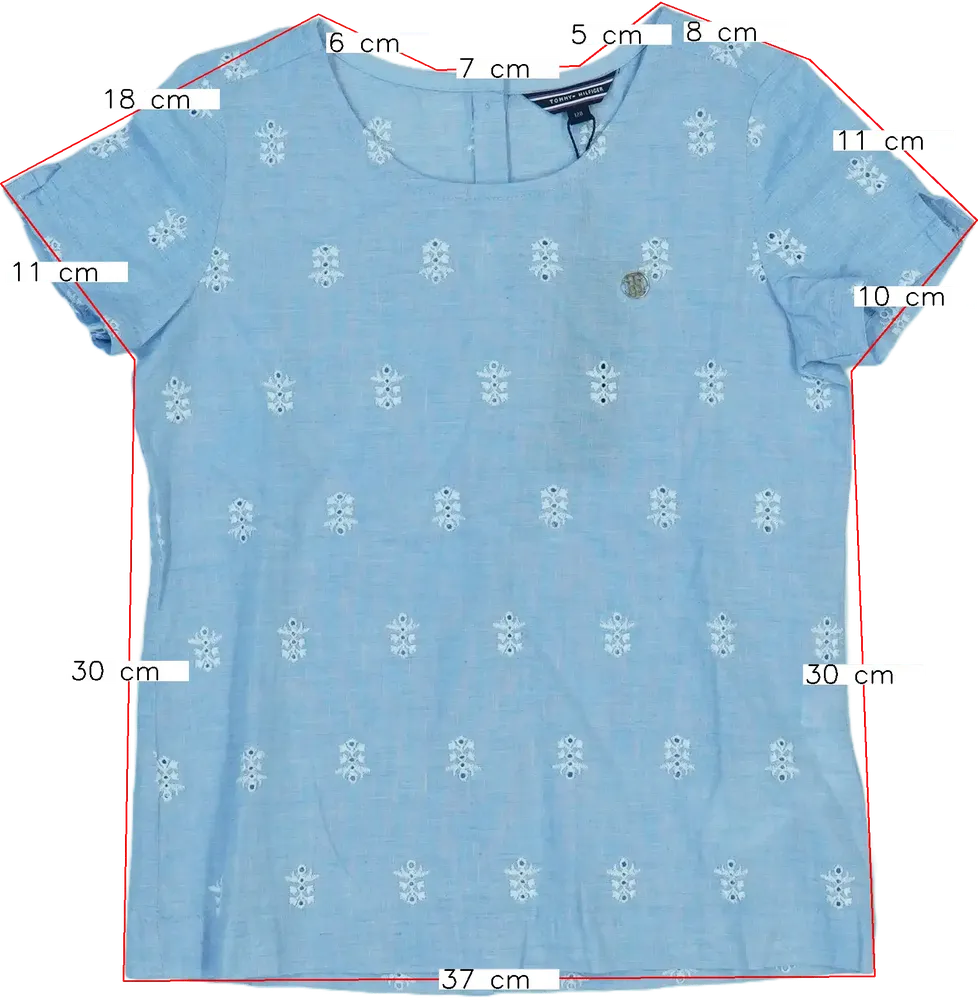 Kék Tommy Hilfiger Póló EU 128 / UK 8 év / US 8 év/M