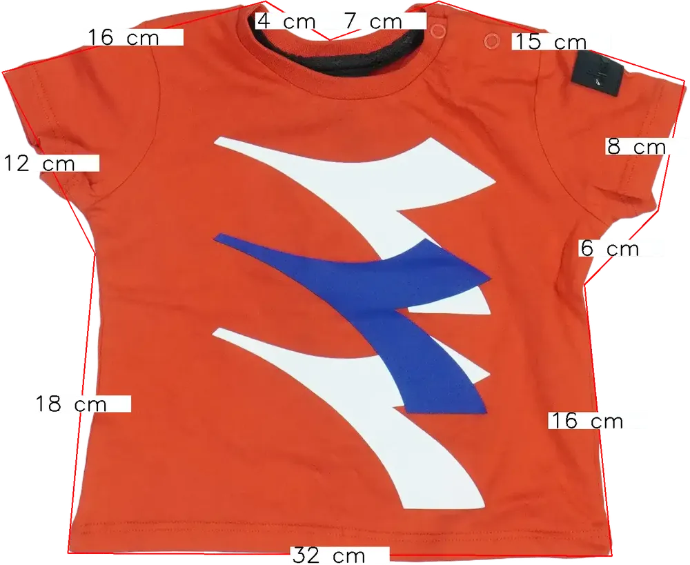 Piros Diadora Póló EU 86 / UK 12-18 hónap / US 18 hónap