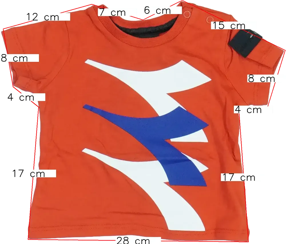 Piros Diadora Póló EU 74 / UK 6-9 hónap / US 6-9 hónap