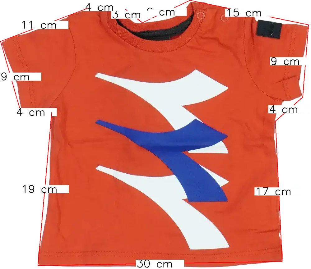 Piros Diadora Póló EU 80 / UK 9-12 hónap / US 12 hónap