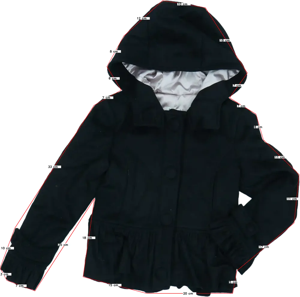 Fekete Mafrat Átmeneti kabát EU 116 / UK 6 év / US 6 év/S