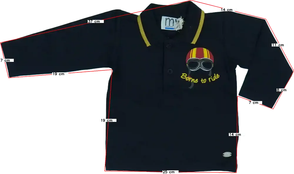 Fekete My Collections Galléros póló EU 68 / UK 3-6 hónap / US 3-6 hónap