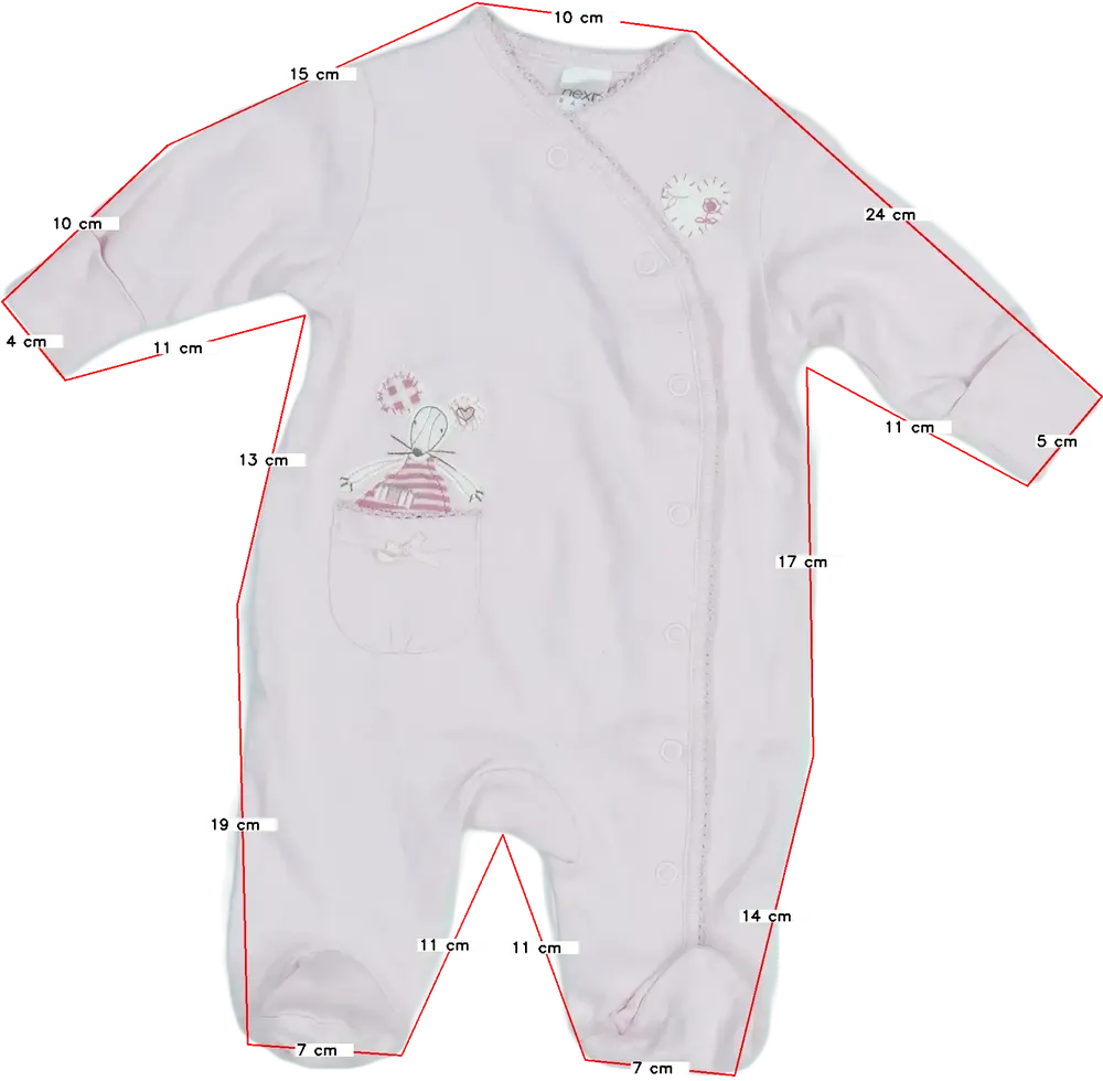 Fehér Next Hosszú ujjú rugdalózó EU 56 / UK Újszülött / US Újszülött