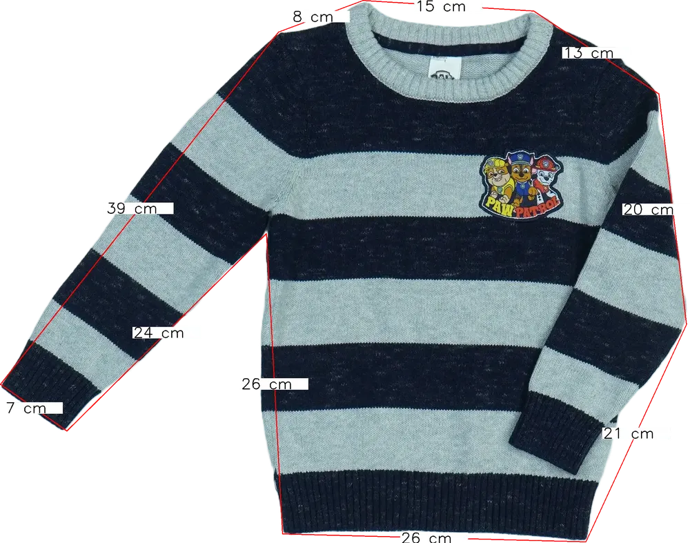 Szürke Paw Patrol Kötött pulcsi EU 110 / UK 5 év / US 5 év/XS