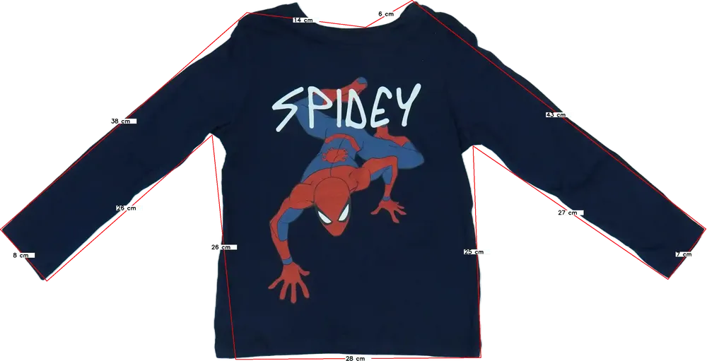 Kék Marvel Hosszú ujjú felső EU 104 / UK 4 év / US 4T/XS