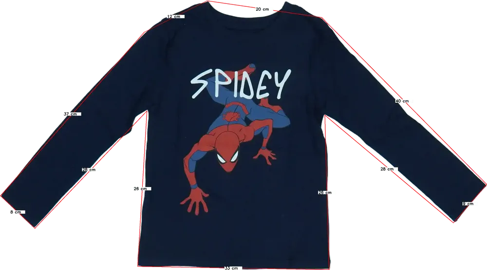 Kék Marvel Hosszú ujjú felső EU 116 / UK 6 év / US 6 év/S