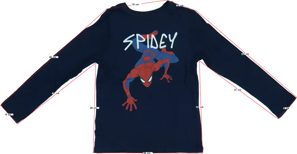Kék Marvel Hosszú ujjú felső EU 122 / UK 7 év / US 7 év/M
