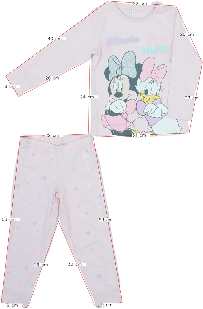 Rózsaszín Disney Pizsama EU 104 / UK 4 év / US 4T/XS