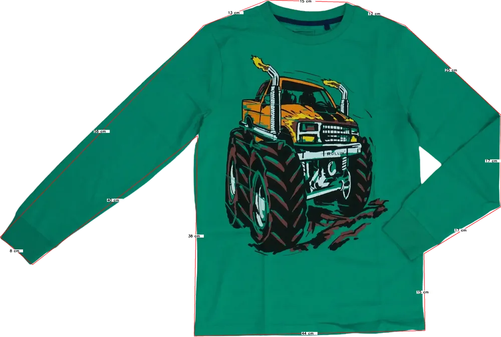 Zöld Next Hosszú ujjú felső EU 140 / UK 10 év / US 10 év/L