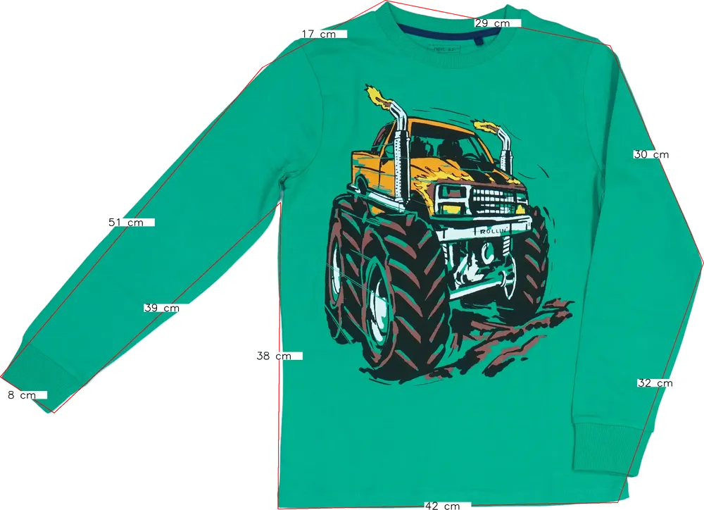 Zöld Next Hosszú ujjú felső EU 146 / UK 11 év / US 12 év/L