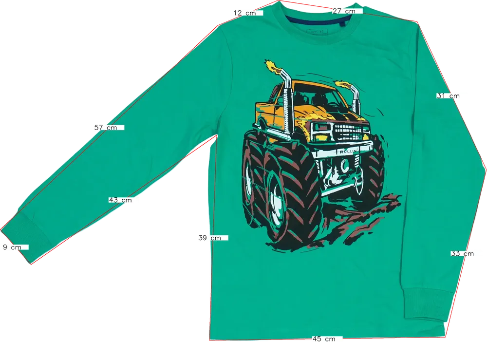 Zöld Next Hosszú ujjú felső EU 152 / UK 12 év / US 12 év/L