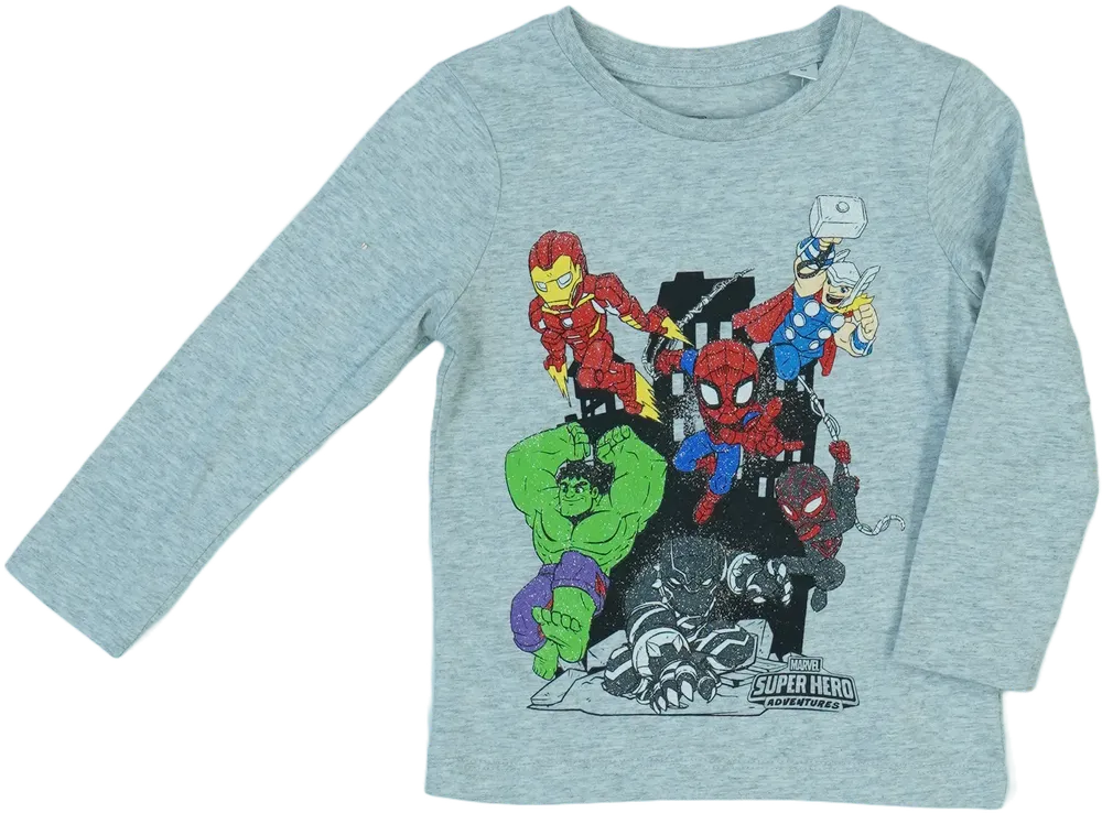 Szürke Marvel Hosszú ujjú felső EU 92 / UK 2 év / US 2T