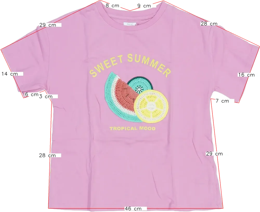 Rózsaszín Next Póló EU 134 / UK 9 év / US 9 év/L