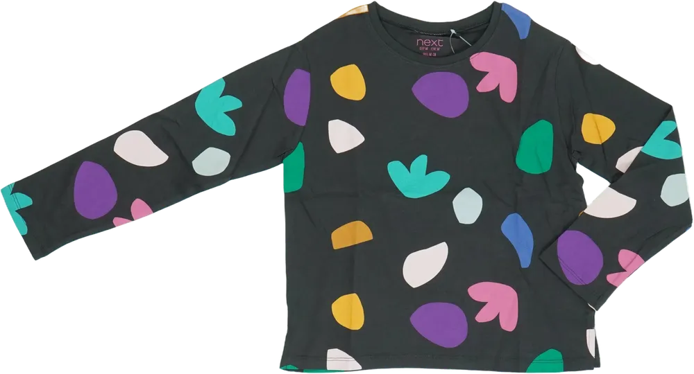 Fekete Next Hosszú ujjú felső EU 122 / UK 7 év / US 7 év/M